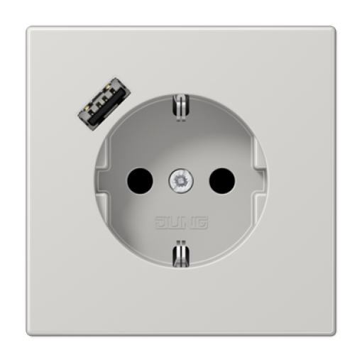Enchufe SCHUKO c USB-A LS gris cl