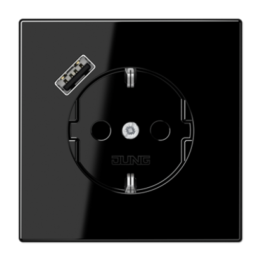 Enchufe SCHUKO c USB-A LS negro