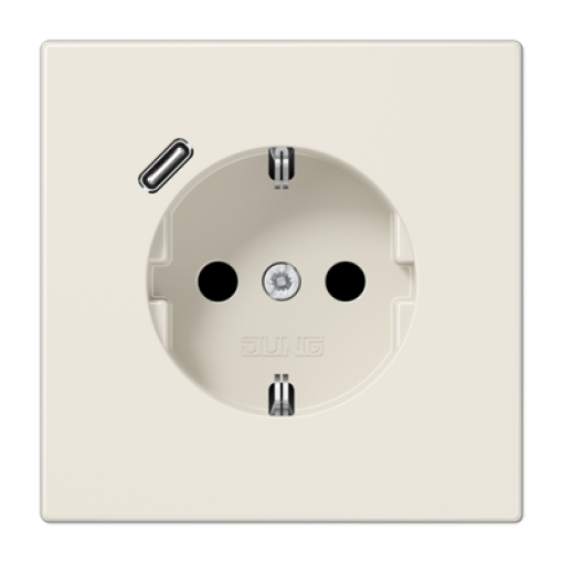 Enchufe SCHUKO c USB-C LS bl.