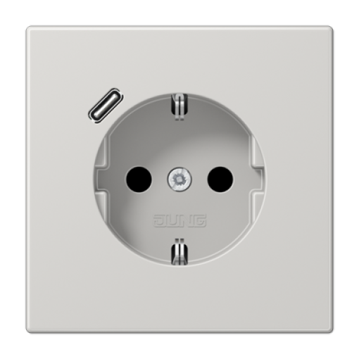 Enchufe SCHUKO c USB-C LS gris cl