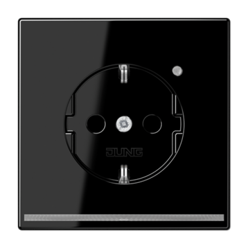 Enchufe SCHUKO con luz LED. LS negro