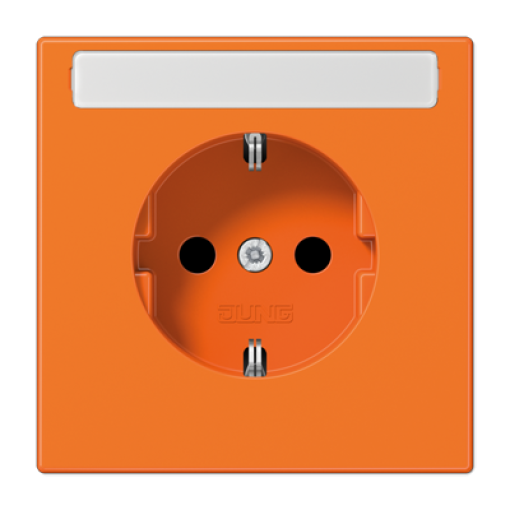 Enchufe SCHUKO inscr. prot. LS naranja