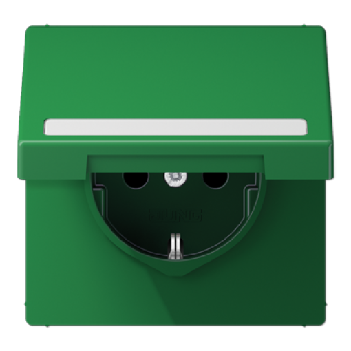 Enchufe tapa abat. retroc. LS verde