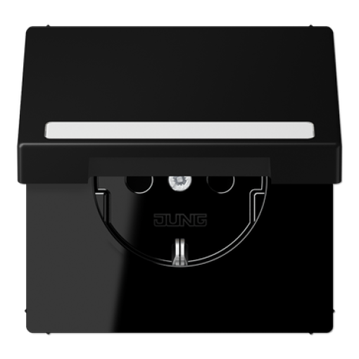 Enchufe tapa abat. retroc. LS negro mate