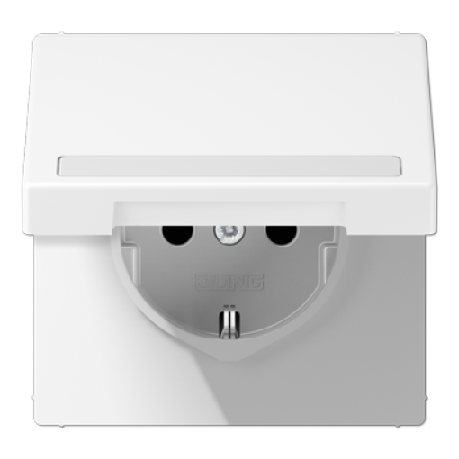 Enchufe tapa abat. retroc. LS bl. mate