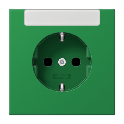 Enchufe SCHUKO inscr. LS verde