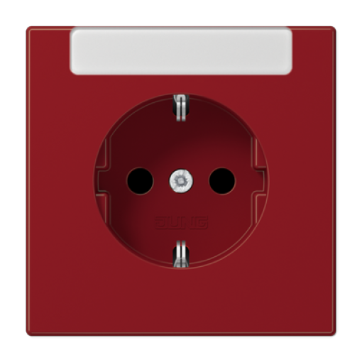 Enchufe SCHUKO inscr. LS rojo