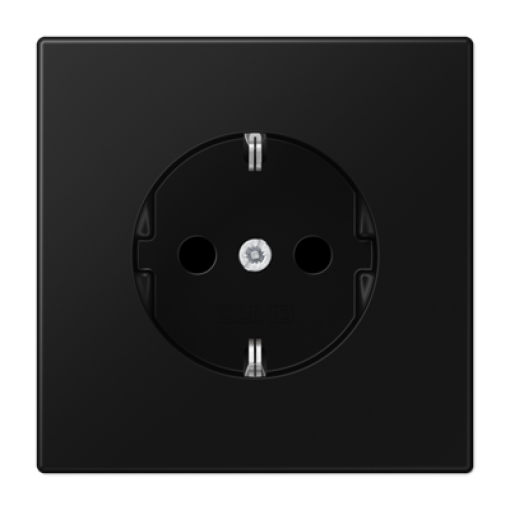 Enchufe SCHUKO prot. LS negro mate