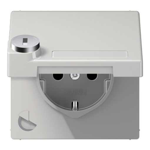 Enchufe t.abat. retroc. inscr LS gris cl