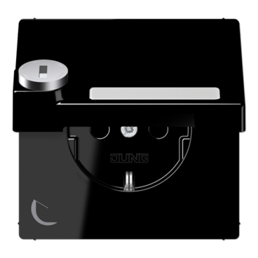 Enchufe t.abat. retroc. inscr. LS negro