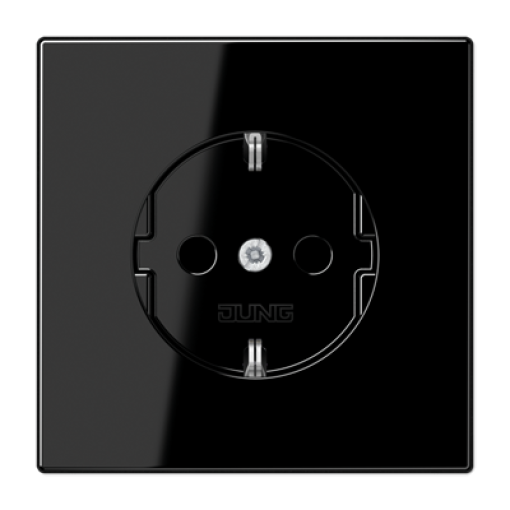 Enchufe SCHUKO prot. contacto LS negro
