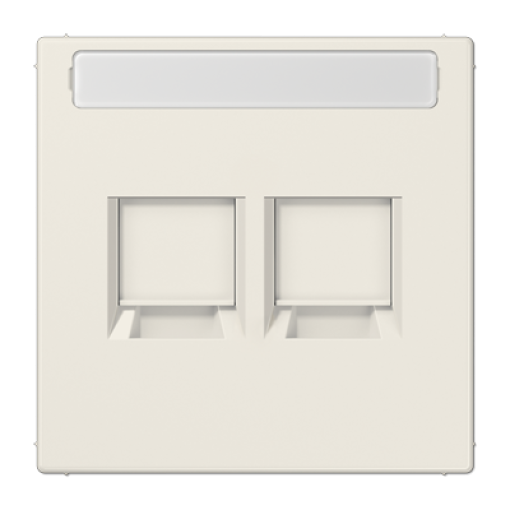 Placa Mod.Jack 2 tomas inscr. LS bl.