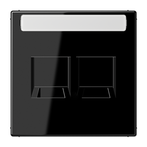 Placa Mod.Jack 2 tomas inscr. LS negro