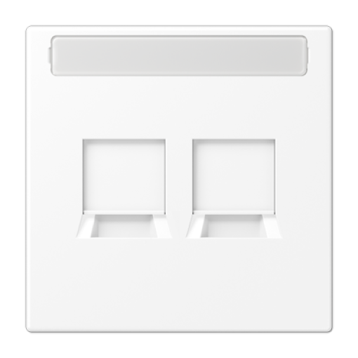 Placa Mod.Jack 2 tomas inscr. LS bl mate