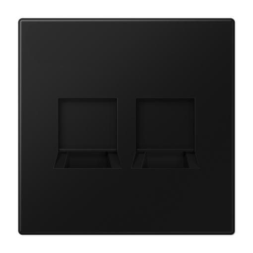 Placa Mod.Jack 2 tomas LS negro mate