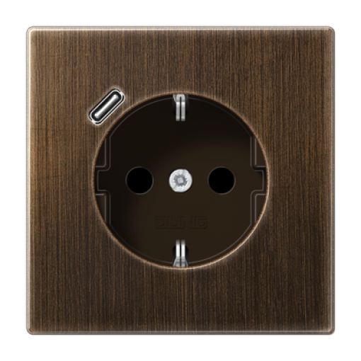 Enchufe con USB-C LS latón antik