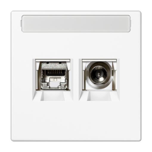 Toma smart TV 2F inscr. LS blanco mate