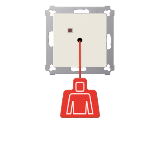 Pulsador con tirador. A blanco marfil