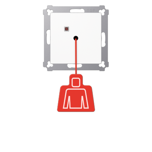 Pulsador con tirador. A blanco alpino