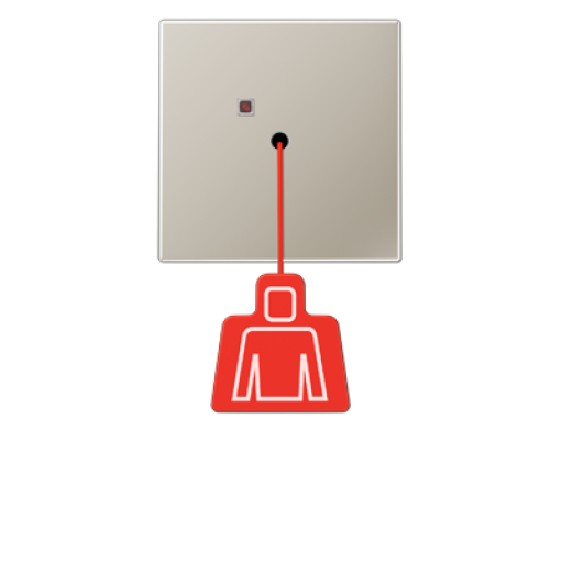 Pulsador con tirador emergencia. Acero. LS