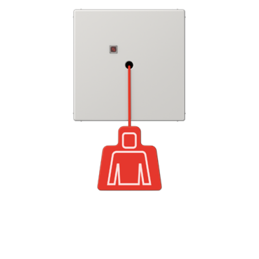 Pulsador con tirador. LS gris claro