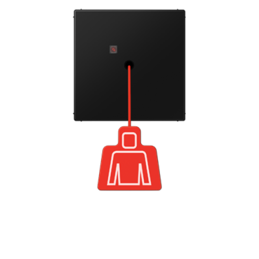 Pulsador con tirador. LS negro mate