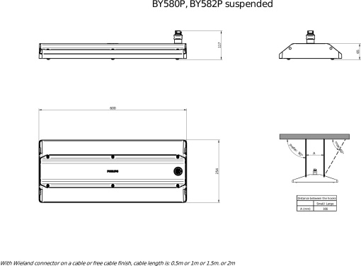 GentleSpace gen4, High efficiency, 98 W, SMT, 17000 lm, 4000 K, DALI, Interact Ready, Feixe estreito, IP65, IK07