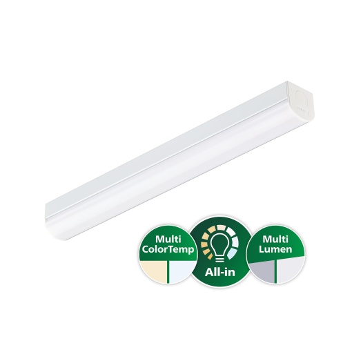 CoreLine Régua G3, BATTEN, All-in, 17 W, 10.8 W, L600, 1500 lm, 2400 lm, 3000 K, 4000 K, Opalino, IP2040