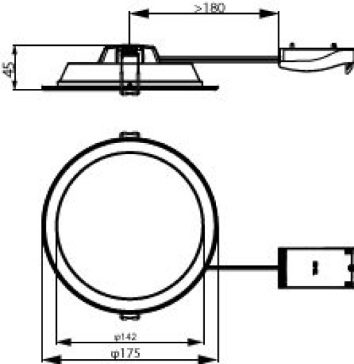 DN065B G4 LED12830_840_865 12W D150 RD