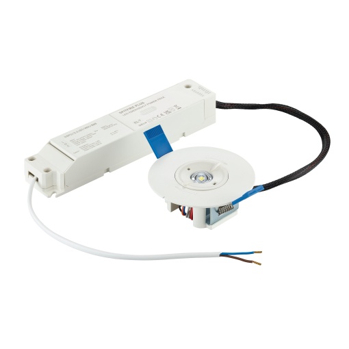 Downlight de emergência, Recessed emergency downlight, 3 W, 3 W, D95 mm; H31 mm, 328 lm, 6500 K, IP20, ELP3h