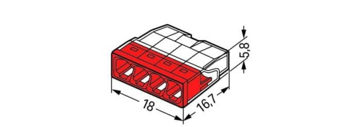 Ligador WAGO 2273-204 / 4 Polos