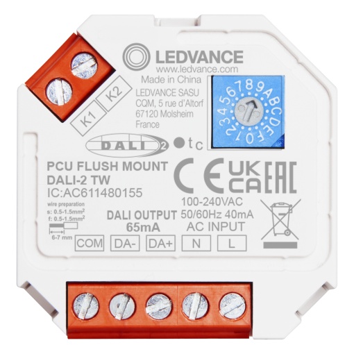 PUSH CONTROL UNIT FLUSH MOUNT DALI-2 TW FLUSH MOUNT DALI-2 TW