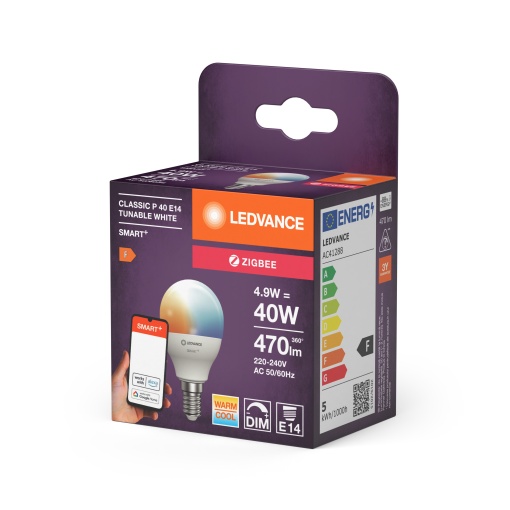 SMART ZIGBEE Tunable White P40 4.9W E14