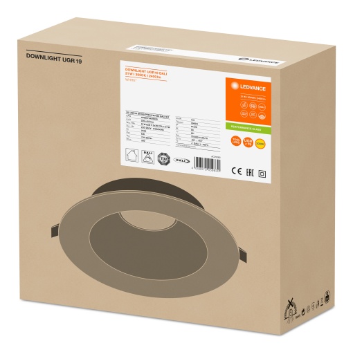 DOWNLIGHT UGR19 DALI DN195 21 W 830 WT IP54 DALI
