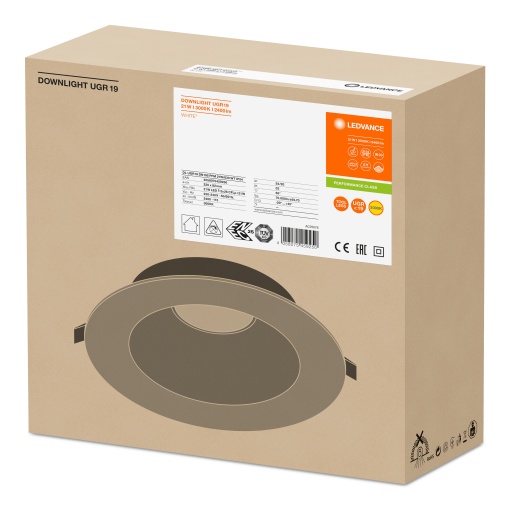 DOWNLIGHT UGR19 DN195 21 W 830 WT IP54