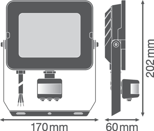 FLOODLIGHT COMPACT SENSOR 50W 840 SYM 100 BK