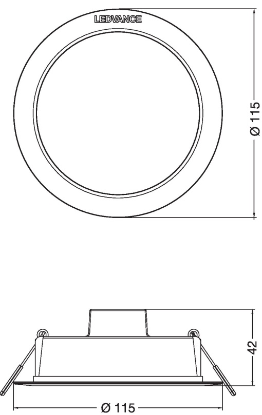 DOWNLIGHT IP44 DN 115 8W 865 WT