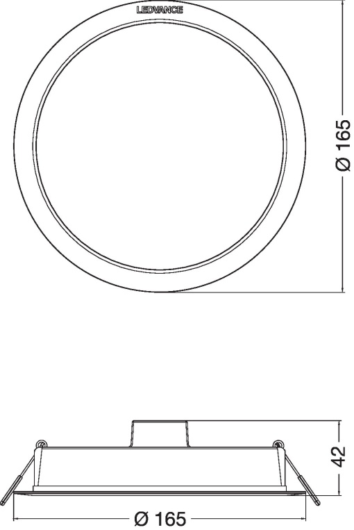 DOWNLIGHT IP44 DN 165 13W 830 WT