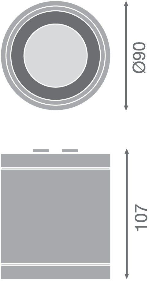 DOWNLIGHT SURFACE IP65 DN 90 P 15W 840 36D BK