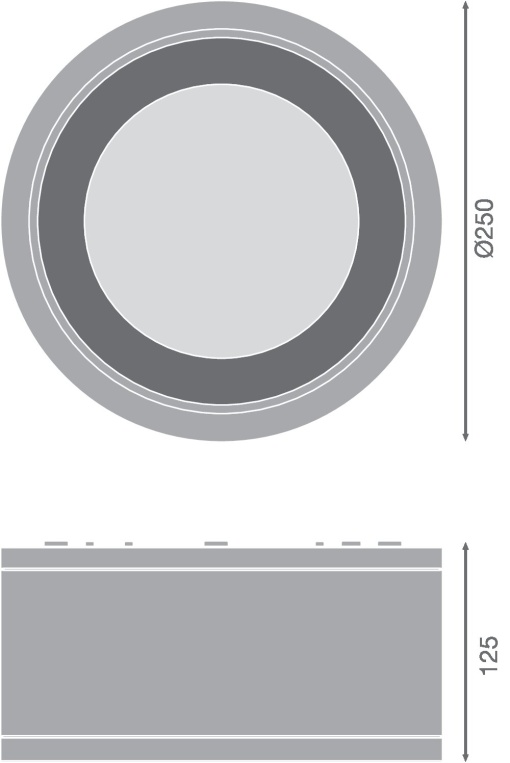 DOWNLIGHT SURFACE IP65 DN 250 P 45W 840 60D WT