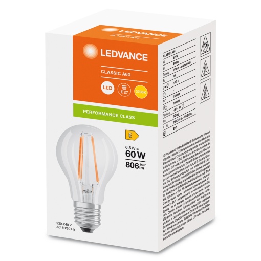 LED CLASSIC A P 6.5W 827 Clear E27