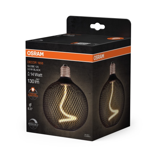 DECOR SPIRAL FILAMENT LAMP IN METAL HOUSING 3.5W 818 E27