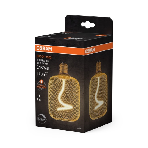 DECOR SPIRAL FILAMENT LAMP IN METAL HOUSING 3.5W 818 E27