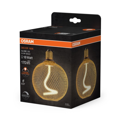 DECOR SPIRAL FILAMENT LAMP IN METAL HOUSING 3.5W 818 E27