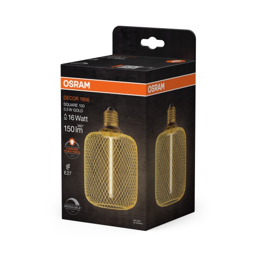 DECOR STRAW FILAMENT LAMP IN METAL HOUSING 3.5W 818 E27