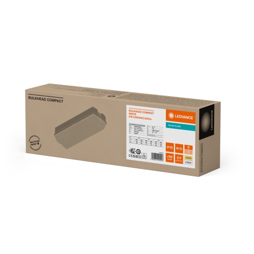 BULKHEAD COMPACT RECTANGULAR RC V 8W CPS IP65 WT