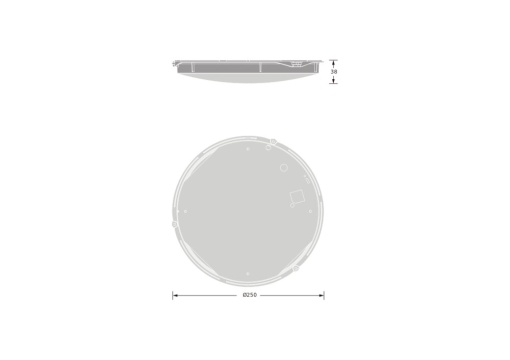 BULKHEAD ROUND LIGHT SOURCES 250R 8W 830 840 BLKH