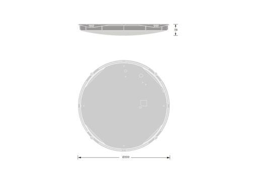 BULKHEAD ROUND LIGHT SOURCES 300R 15W 830 840 BLKH