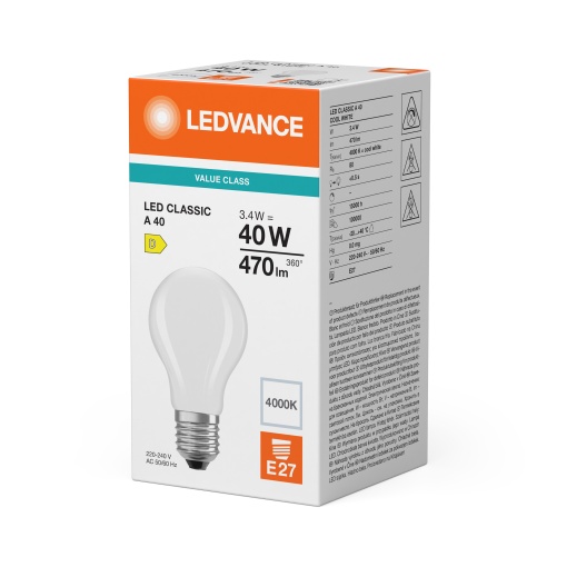 LED CLASSIC A P 3.4W 840 Frosted E27