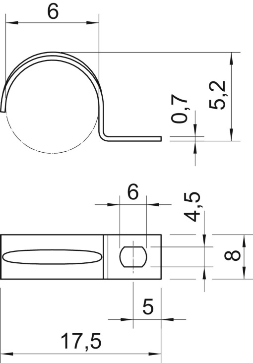 Abraçadeira metálica uma patilha 6mm Aço eletrozincado
